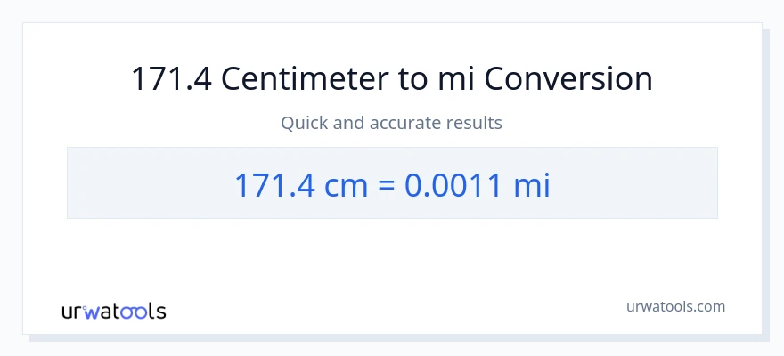 171.4 Centimeter til miles konvertering