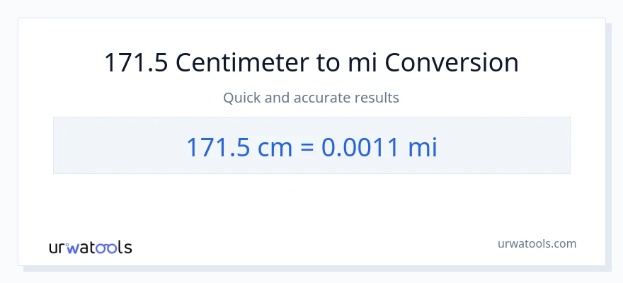 171.5 Centimeter til miles konvertering