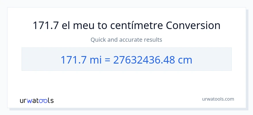 Conversió de 171.7 milles a Centímetres