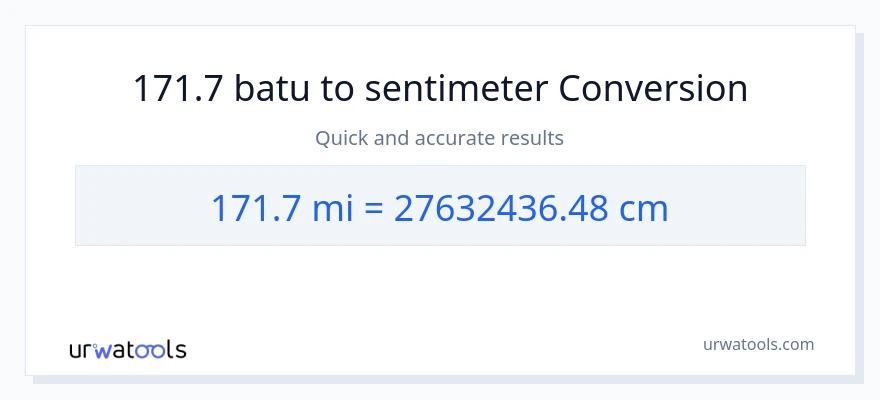 Penukaran 171.7 batu kepada Sentimeter