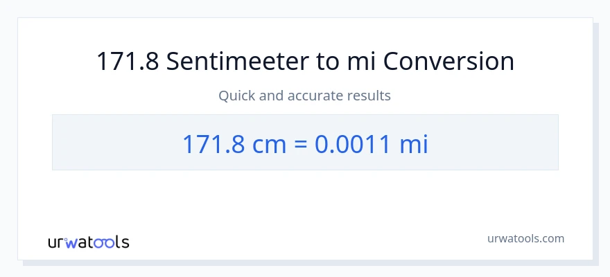 171.8 Sentimeetrid konversioon miilid-ks