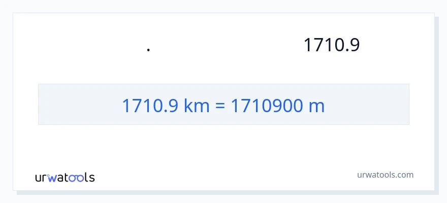 המרה של 1710.9 קילומטרים ל- מטרים