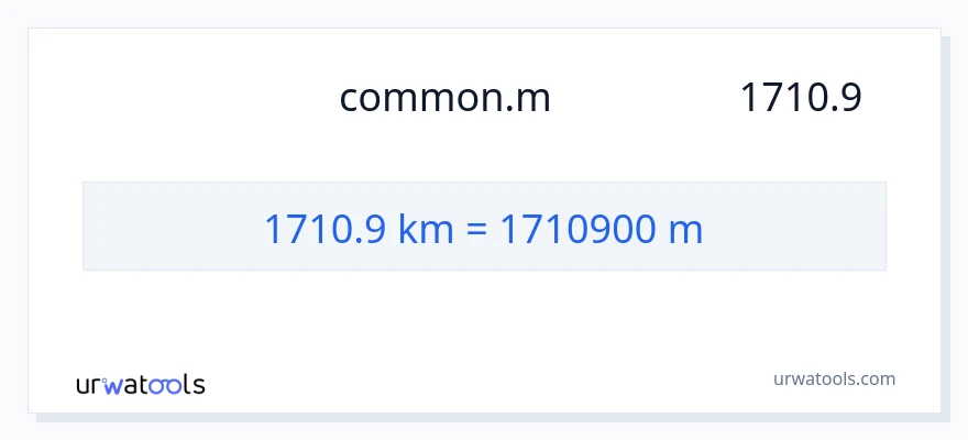 1710.9 کلومیٹر سے میٹر کی تبدیلی