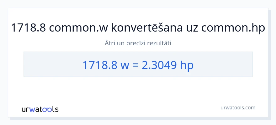 1718.8 vati uz zirgspēki konversiju