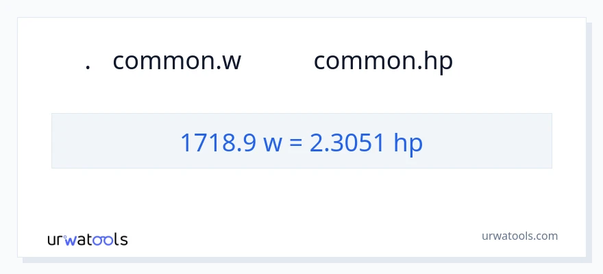 1718.9 ওয়াট থেকে অশ্বশক্তি রূপান্তর