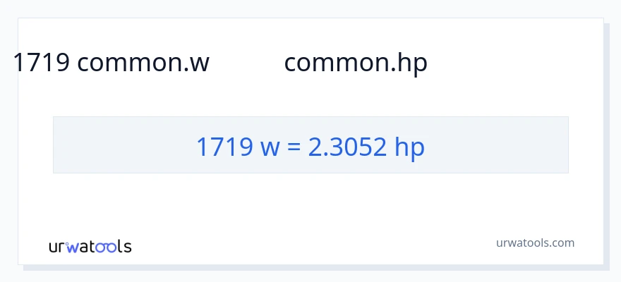 1719 ವ್ಯಾಟ್ಸ್ ರಿಂದ ಅಶ್ವಶಕ್ತಿ ಪರಿವರ್ತನೆ