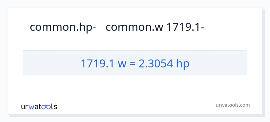 המרה של 1719.1 וואט ל- כּוֹחַ סוּס