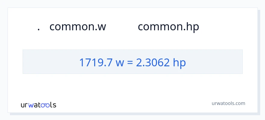 1719.7 ওয়াট থেকে অশ্বশক্তি রূপান্তর