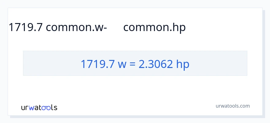 1719.7 վատտ-ից ձիաուժ փոխակերպում