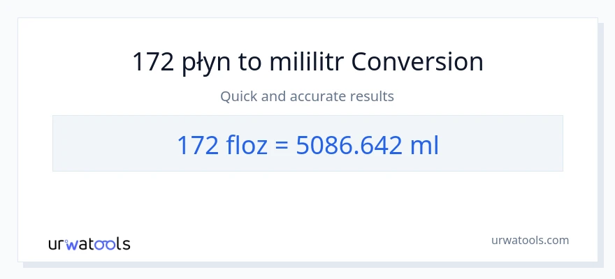 Konwersja 172 uncje płynu do mililitry