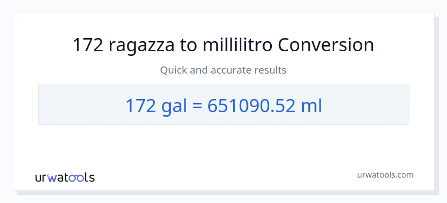 Conversione da 172 Galloni a millilitri