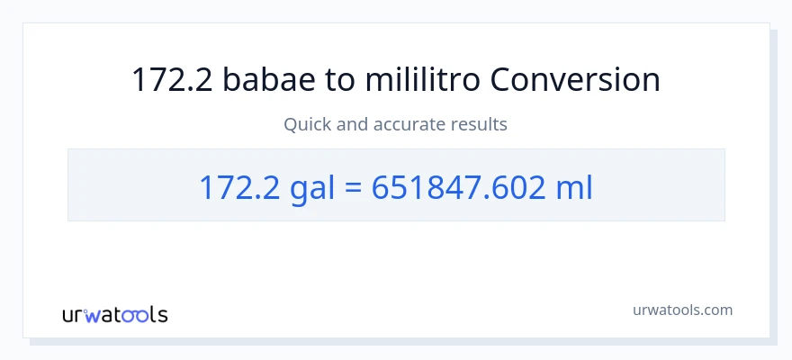 172.2 Mga galon patungong mga mililitro na conversion