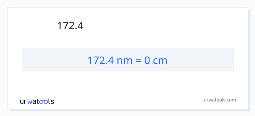 การแปลง 172.4 นาโนเมตร เป็น เซนติเมตร