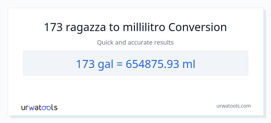 Conversione da 173 Galloni a millilitri