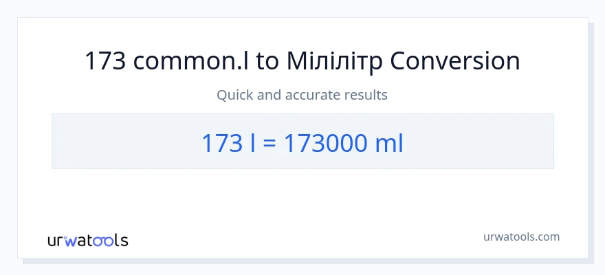 Конверсія з Liters у мілілітри: 173