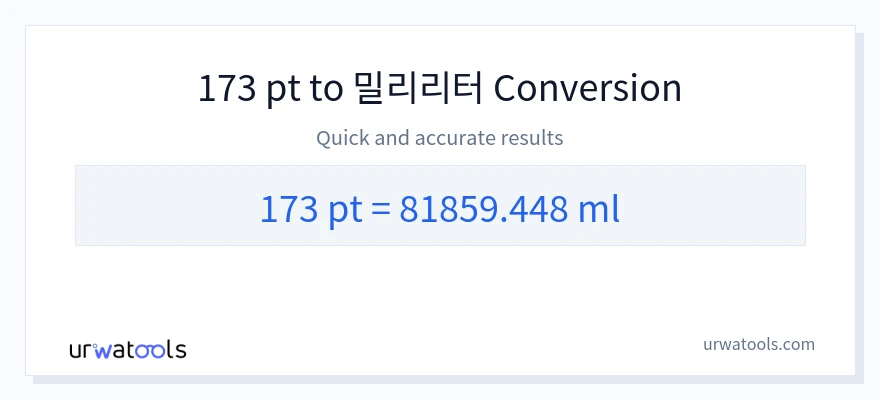 173 Pints에서 밀리리터으로의 변환