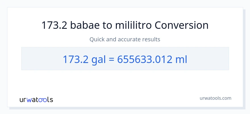 173.2 Mga galon patungong mga mililitro na conversion