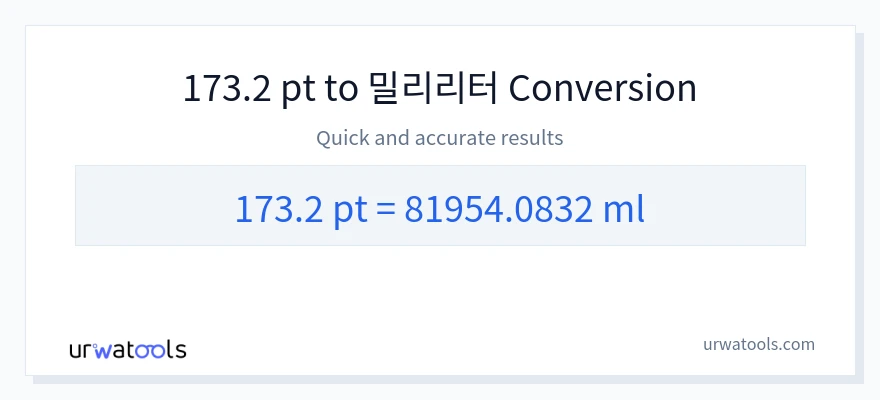 173.2 Pints에서 밀리리터으로의 변환
