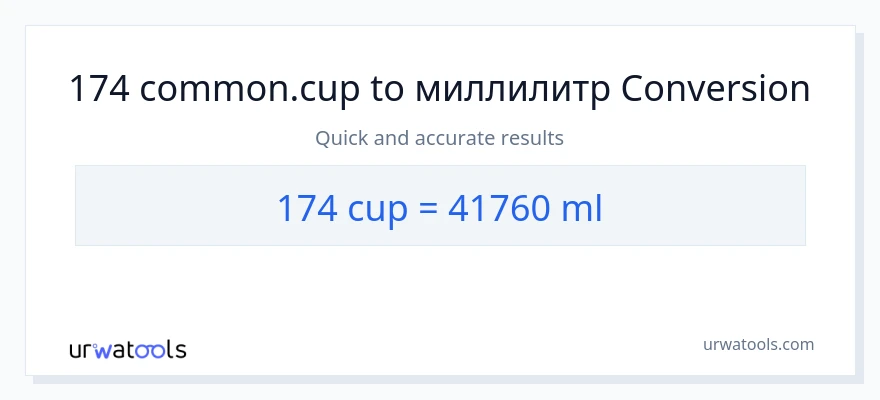 174 чашки в миллилитры преобразование