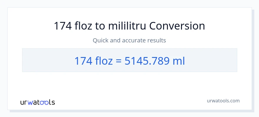 Conversie 174 uncii fluide la mililitri