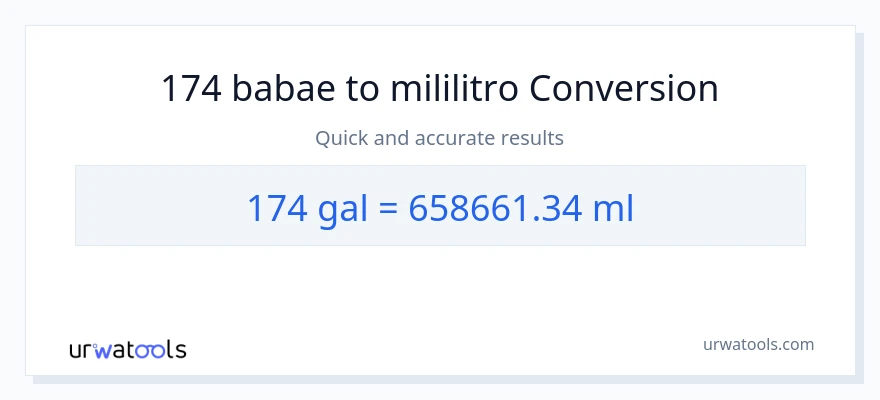 174 Mga galon patungong mga mililitro na conversion