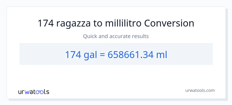 Conversione da 174 Galloni a millilitri