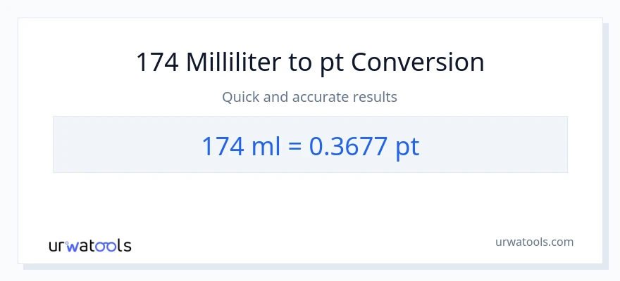 174 milliliter til Pints konvertering