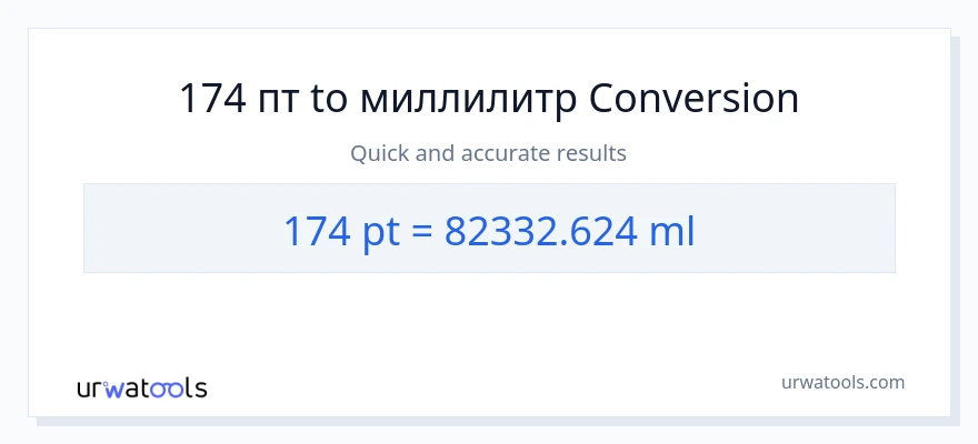 174 Pints в миллилитры преобразование