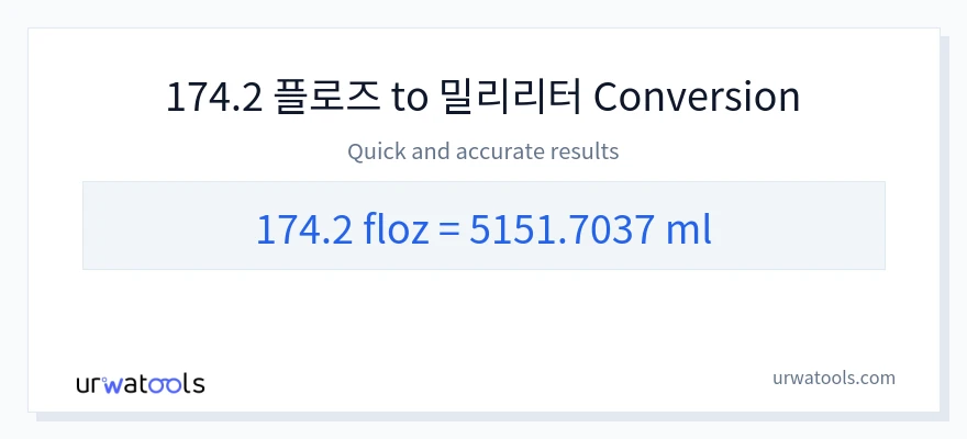 174.2 액량 온스에서 밀리리터으로의 변환
