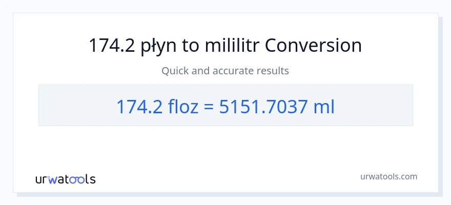 Konwersja 174.2 uncje płynu do mililitry