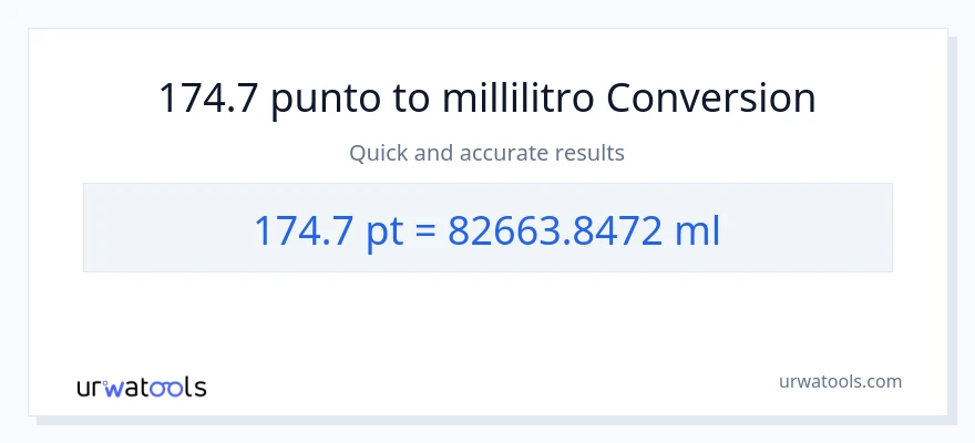 Conversione da 174.7 Pints a millilitri