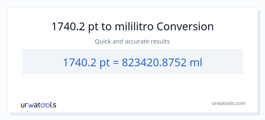 1740.2 Pints patungong mga mililitro na conversion