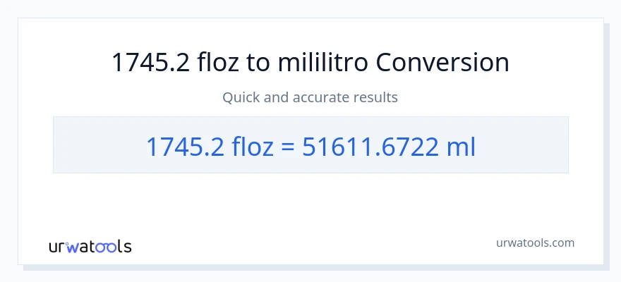1745.2 mga onsa ng likido patungong mga mililitro na conversion