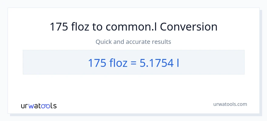 Conversió de 175 unces fluides a Liters