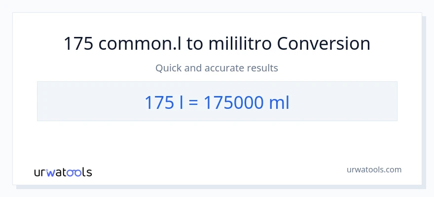 175 Liters patungong mga mililitro na conversion