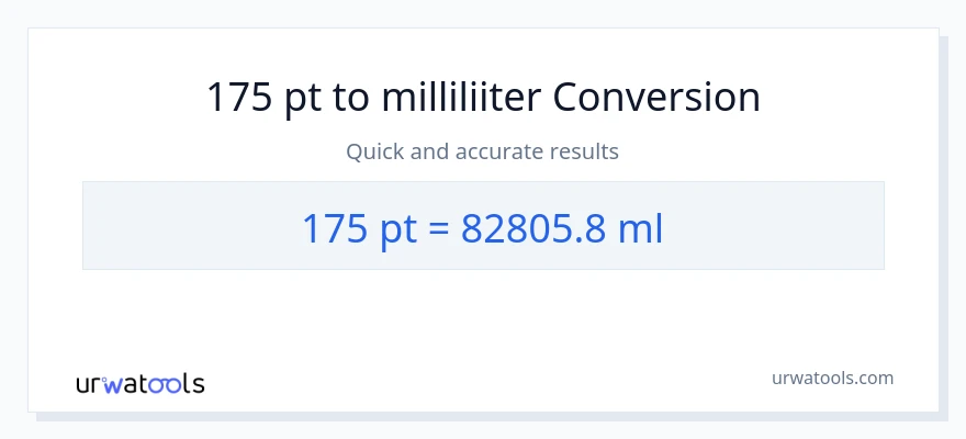 175 Pints konversioon milliliitrid-ks
