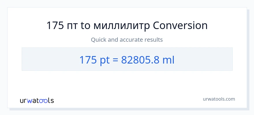 175 Pints в миллилитры преобразование