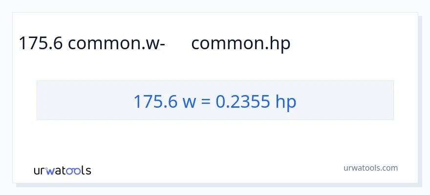 175.6 վատտ-ից ձիաուժ փոխակերպում