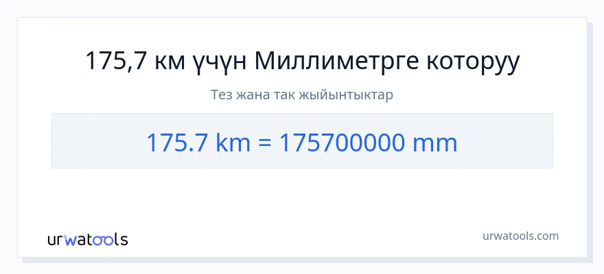 175.7 километр дан миллиметр га конверсия