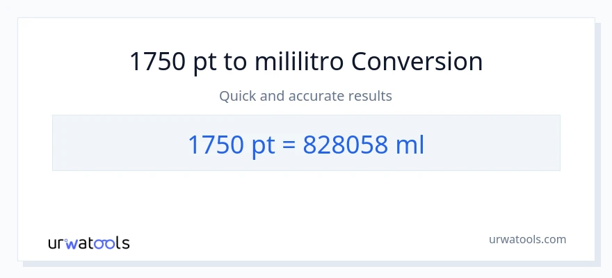 1750 Pints patungong mga mililitro na conversion