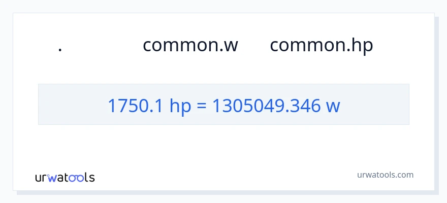 تبدیل 1750.1 اسب بخار به وات