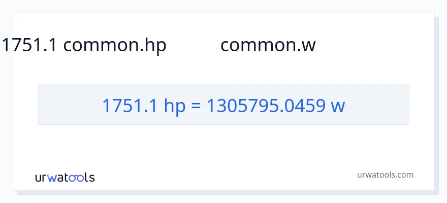 1751.1 ಅಶ್ವಶಕ್ತಿ ರಿಂದ ವ್ಯಾಟ್ಸ್ ಪರಿವರ್ತನೆ