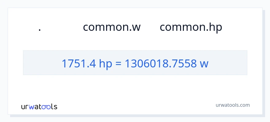 تبدیل 1751.4 اسب بخار به وات