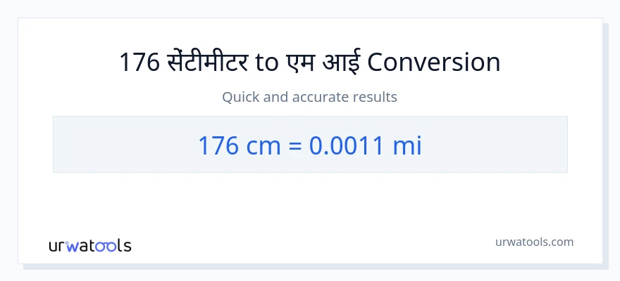 176 सेंटीमीटर से मील रूपांतरण