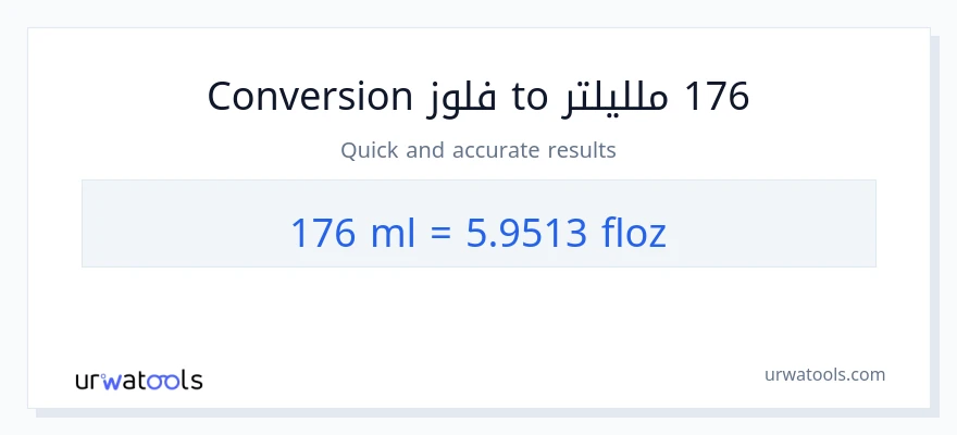 التحويل من 176 ملليلتر إلى أونصة سائلة