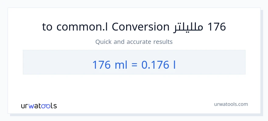 التحويل من 176 ملليلتر إلى Liters