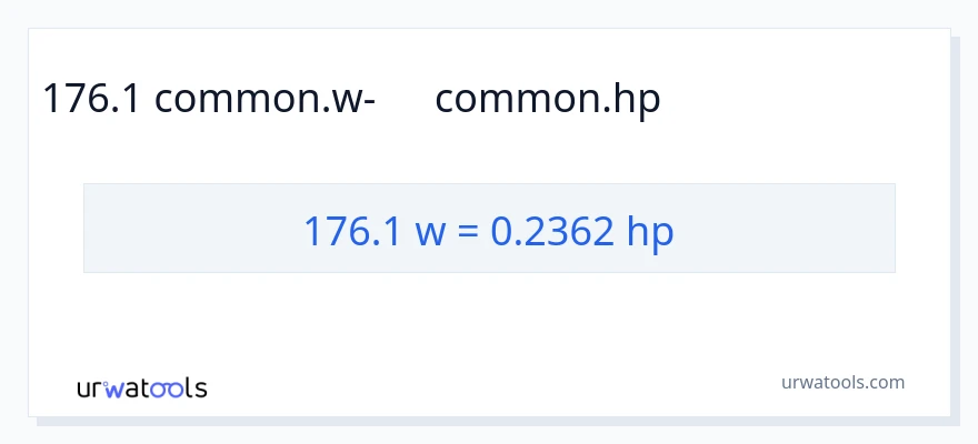 176.1 վատտ-ից ձիաուժ փոխակերպում