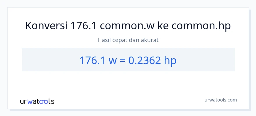 Konversi 176.1 watt ke daya kuda