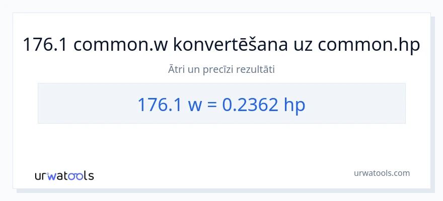 176.1 vati uz zirgspēki konversiju