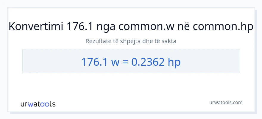 Konvertimi 176.1 vat në kuajfuqi